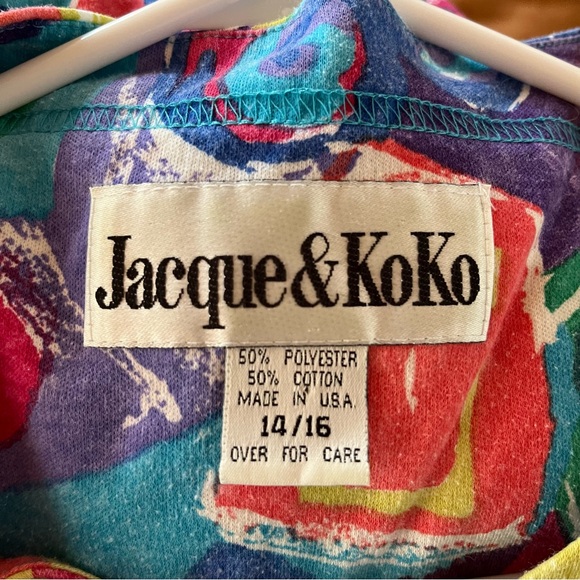 Vintage Colorful Maxi Dress Casual Wild Crazy Pattern Unique Artsy Abstract 14 - Picture 3 of 14